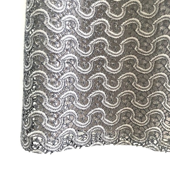 Max Mara Silk Lace Dress in Gray/ Taupe - Picture 9 of 12